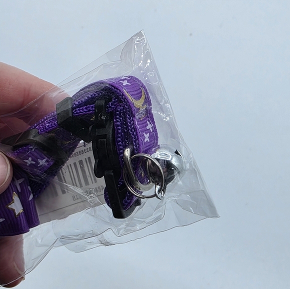 Purple Celestial Moon & Stars Bowtie Cat Collar - Picture 6 of 6